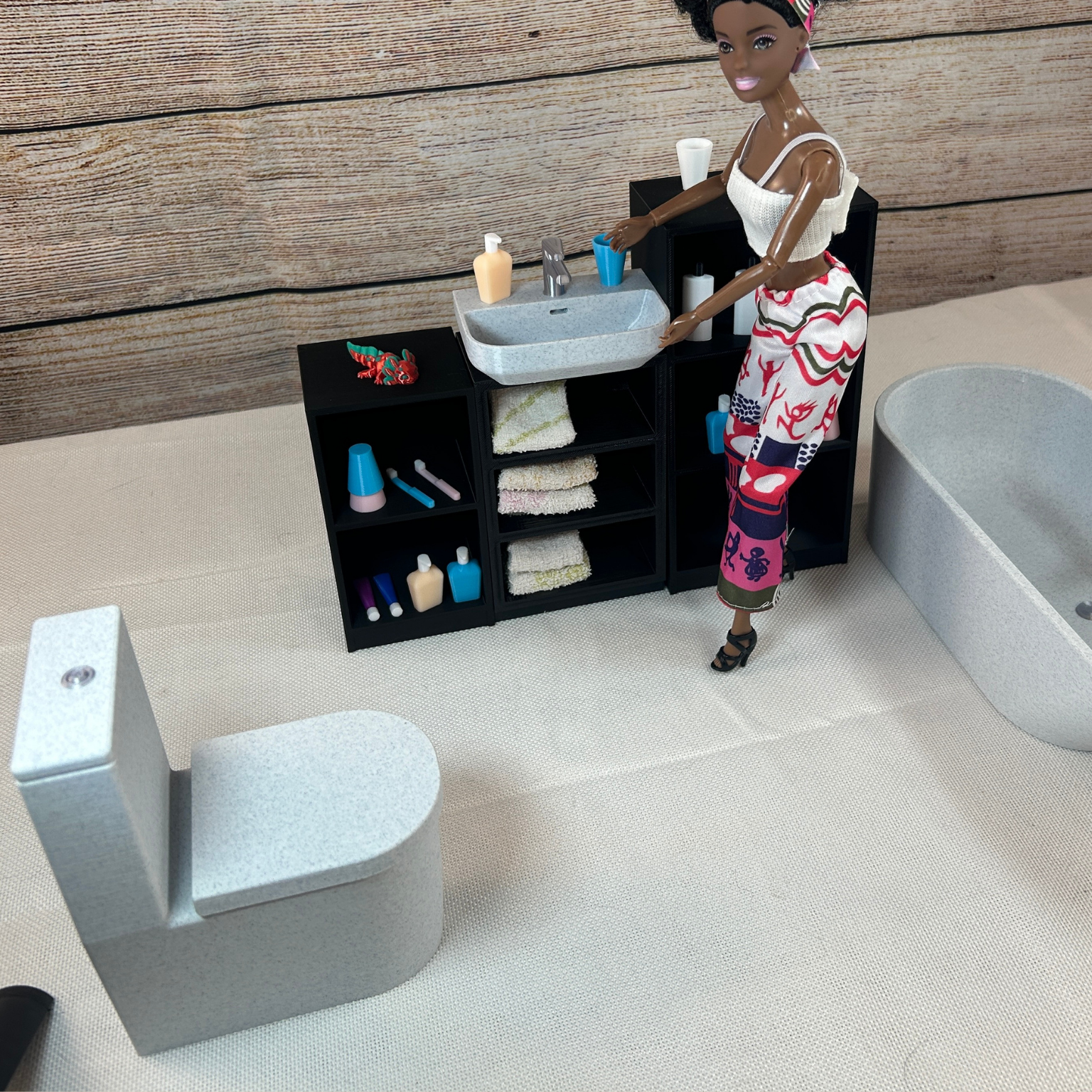 Miniatur-Toilette Marmor im Maßstab 1:6