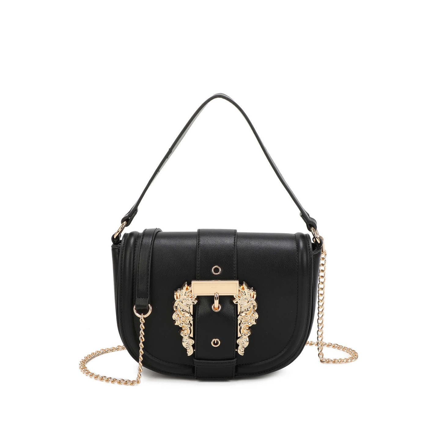 Bolsa tiracolo detalhes dourados