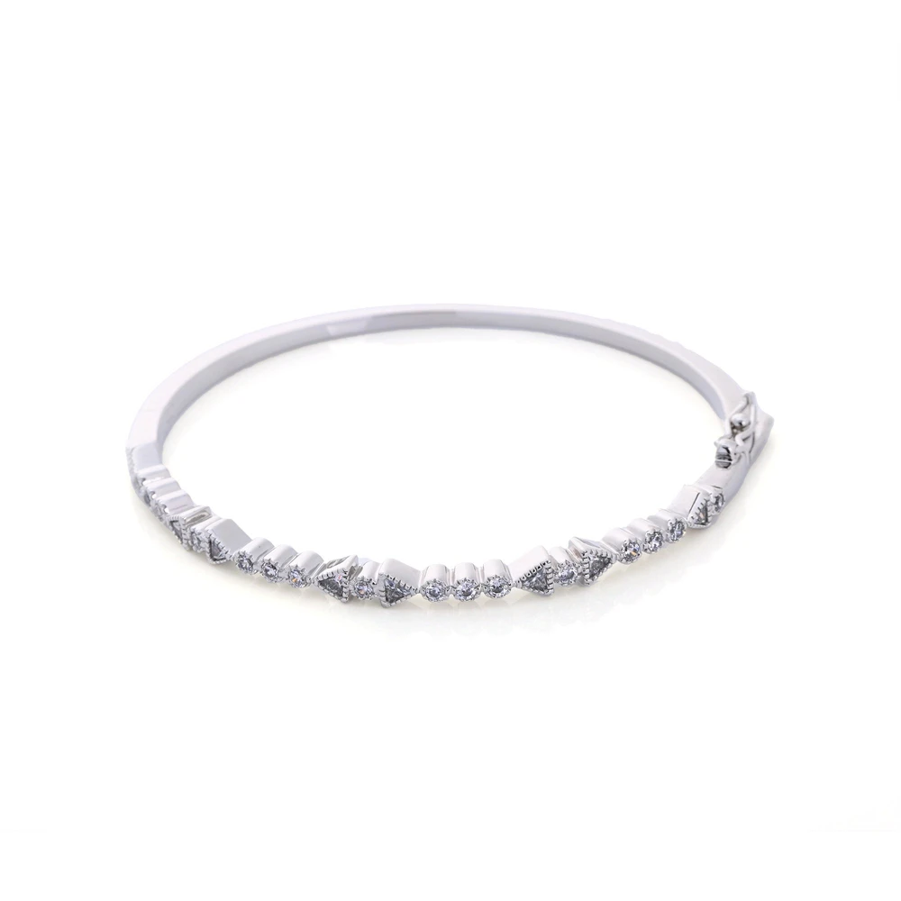 PULSEIRA RÍGIDA SEMI JÓIA COM ZIRCÔNIAS