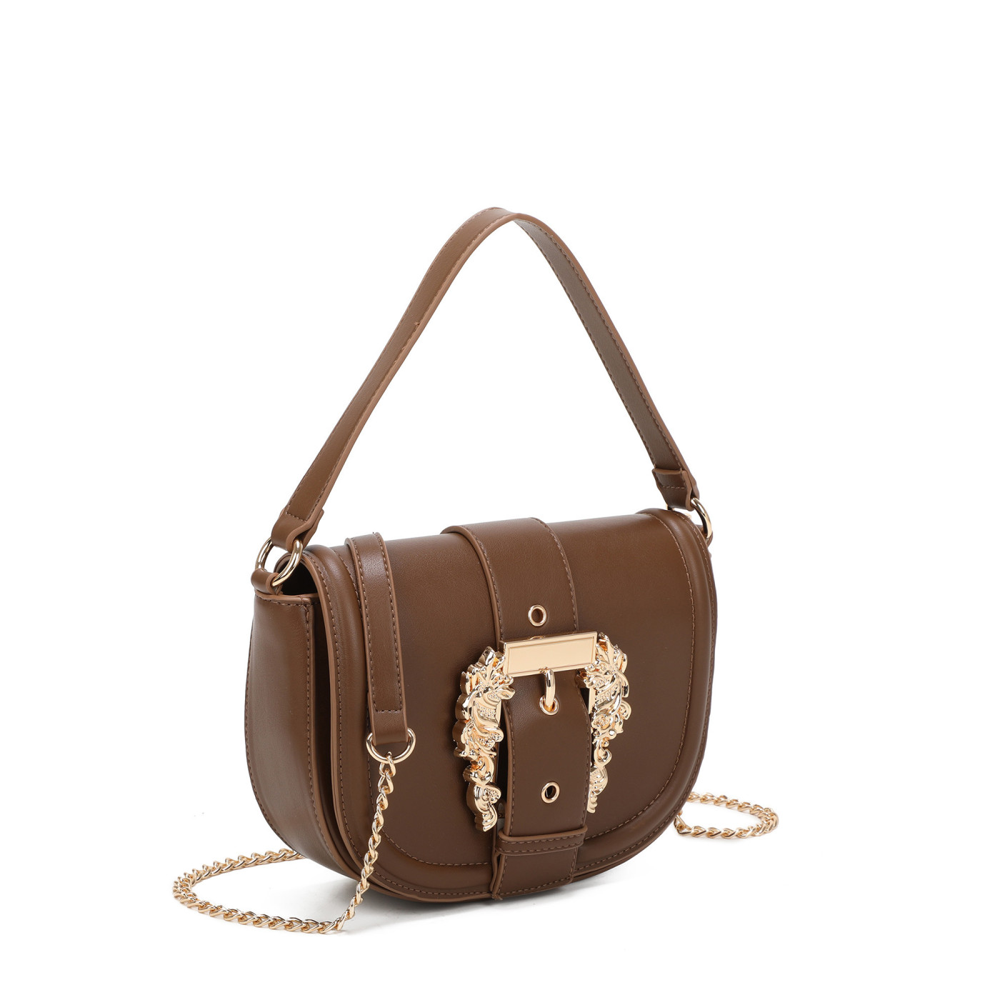 Bolsa tiracolo detalhes dourados