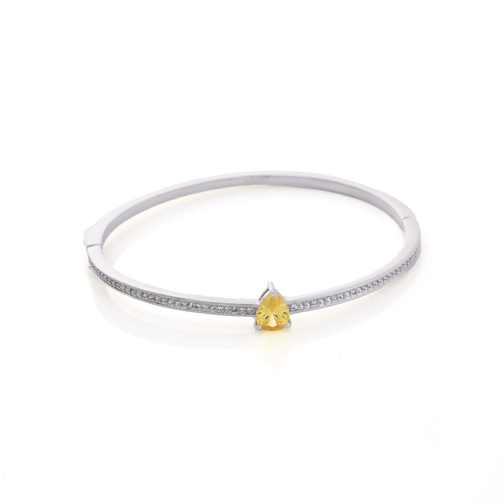 PULSEIRA RÍGIDA SEMI JÓIA COM PEDRA OVAL