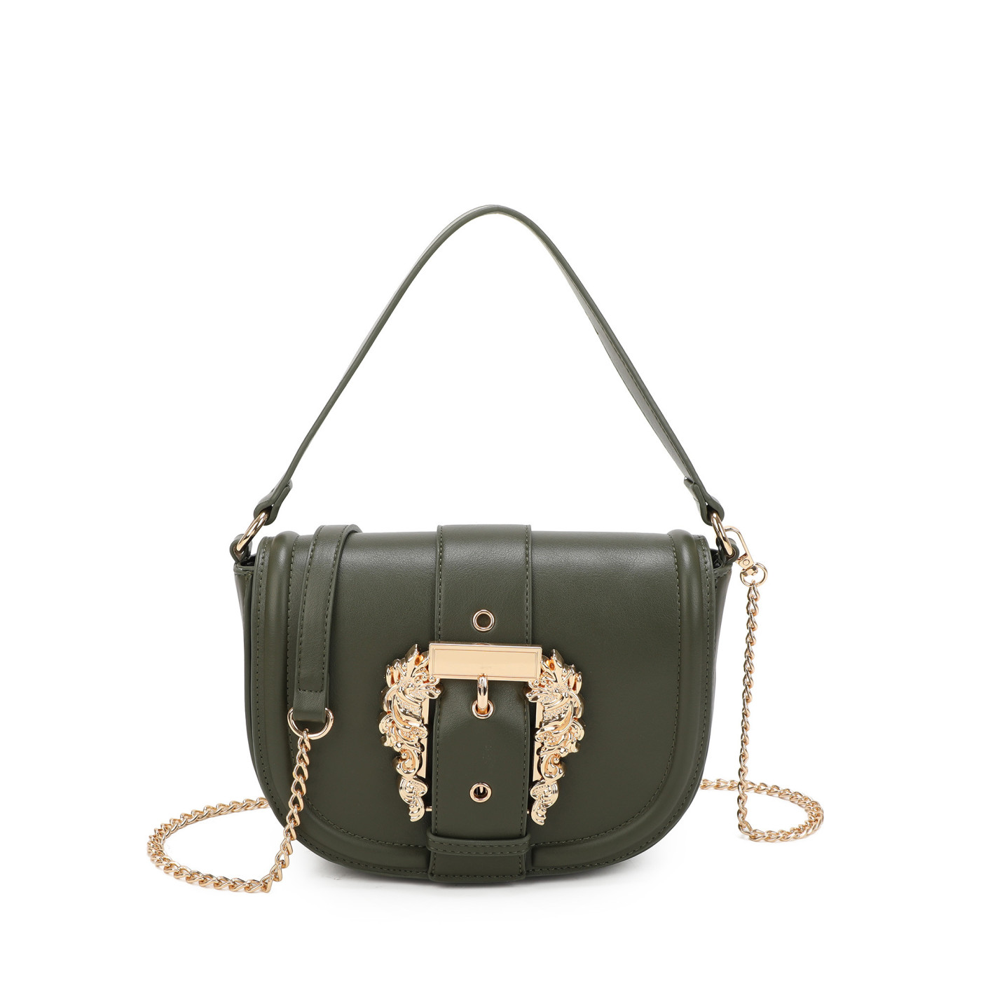 Bolsa tiracolo detalhes dourados