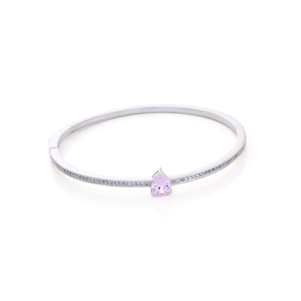 PULSEIRA RÍGIDA SEMI JÓIA COM PEDRA OVAL