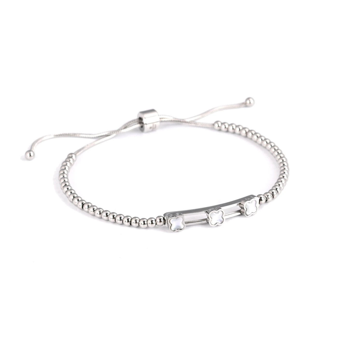 PULSEIRA EM AÇO COM TREVOS