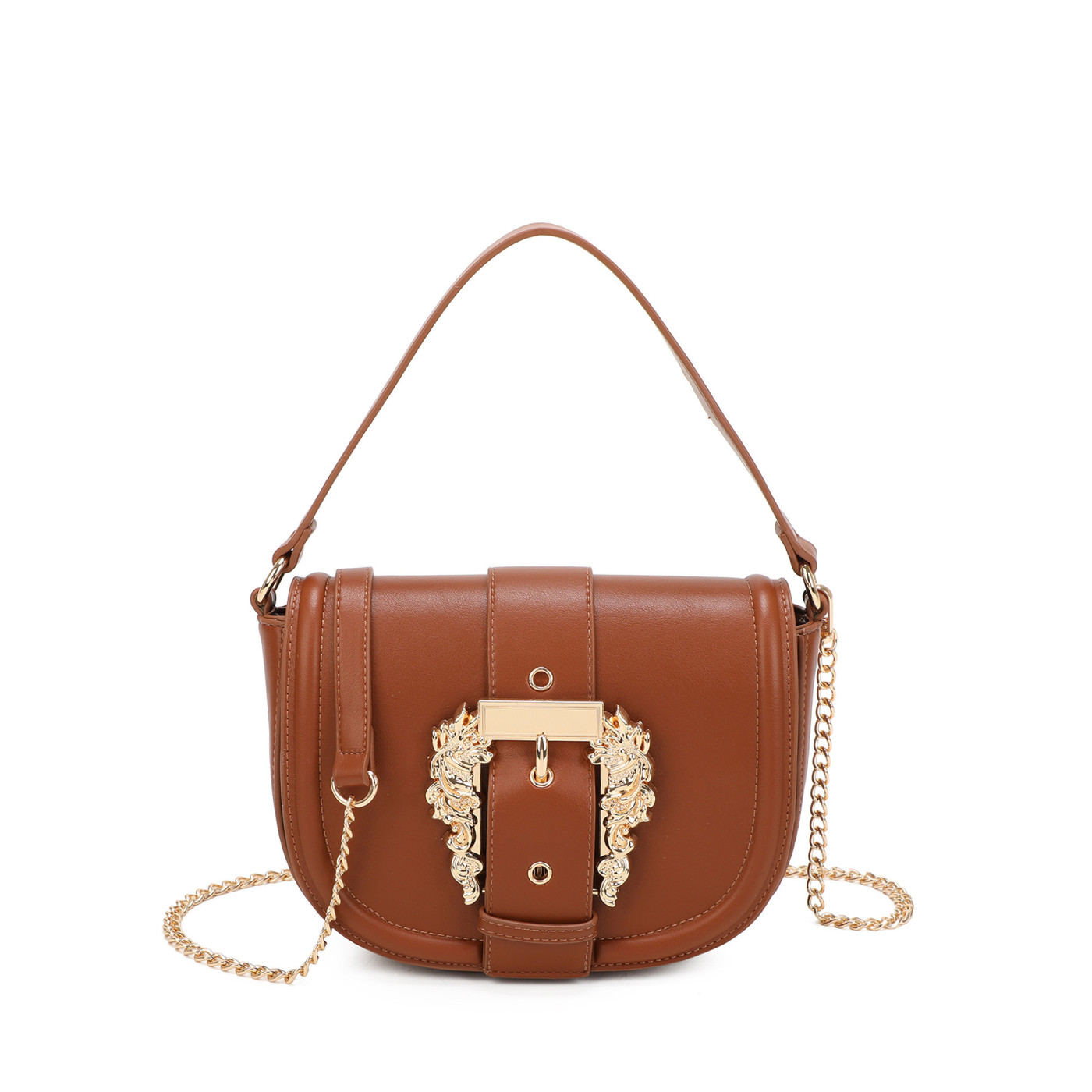 Bolsa tiracolo detalhes dourados