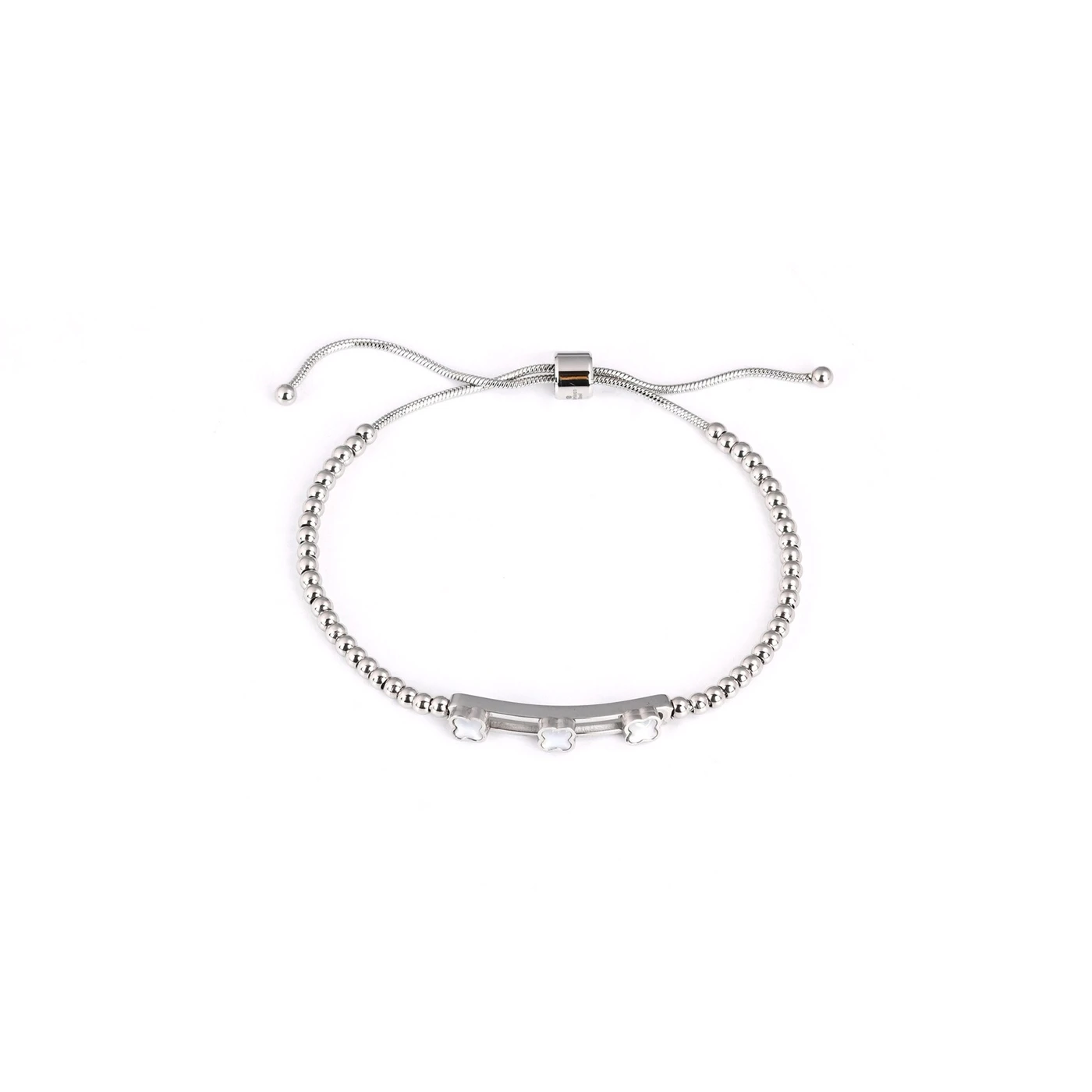 PULSEIRA EM AÇO COM TREVOS