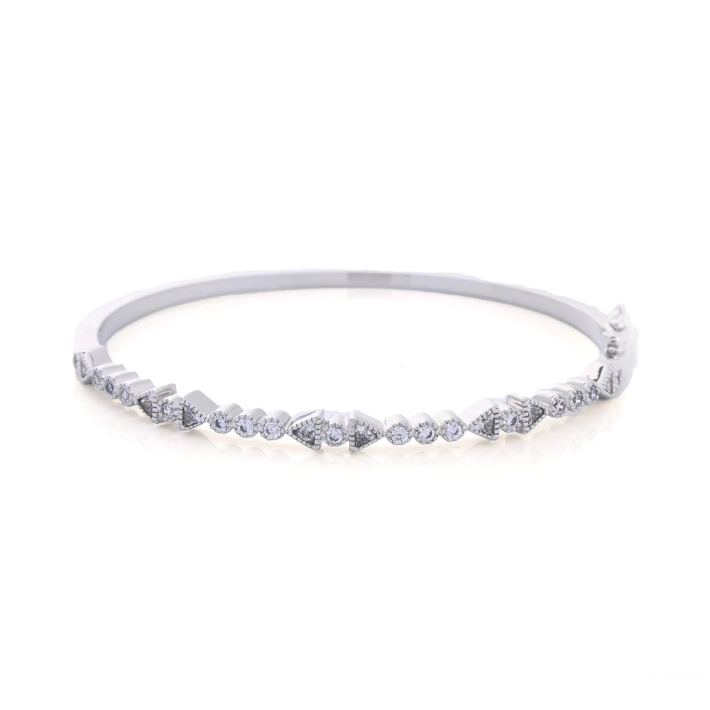 PULSEIRA RÍGIDA SEMI JÓIA COM ZIRCÔNIAS