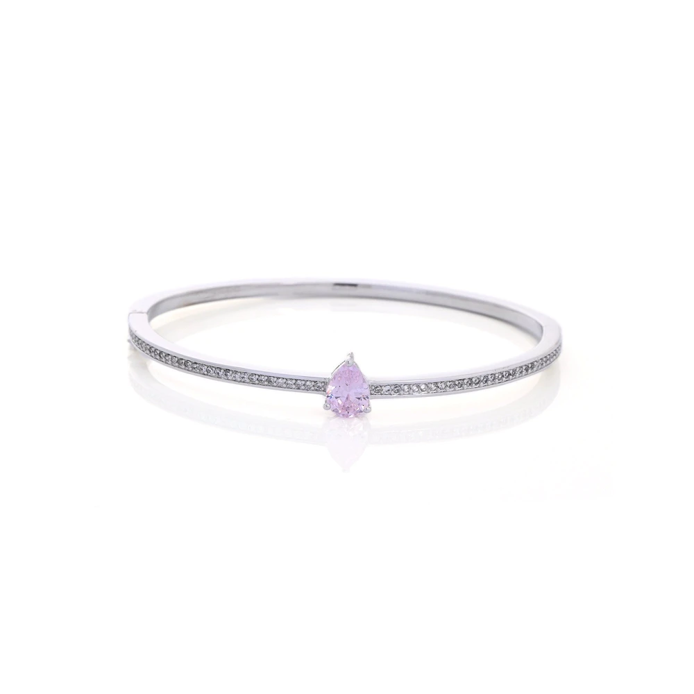 PULSEIRA RÍGIDA SEMI JÓIA COM PEDRA OVAL
