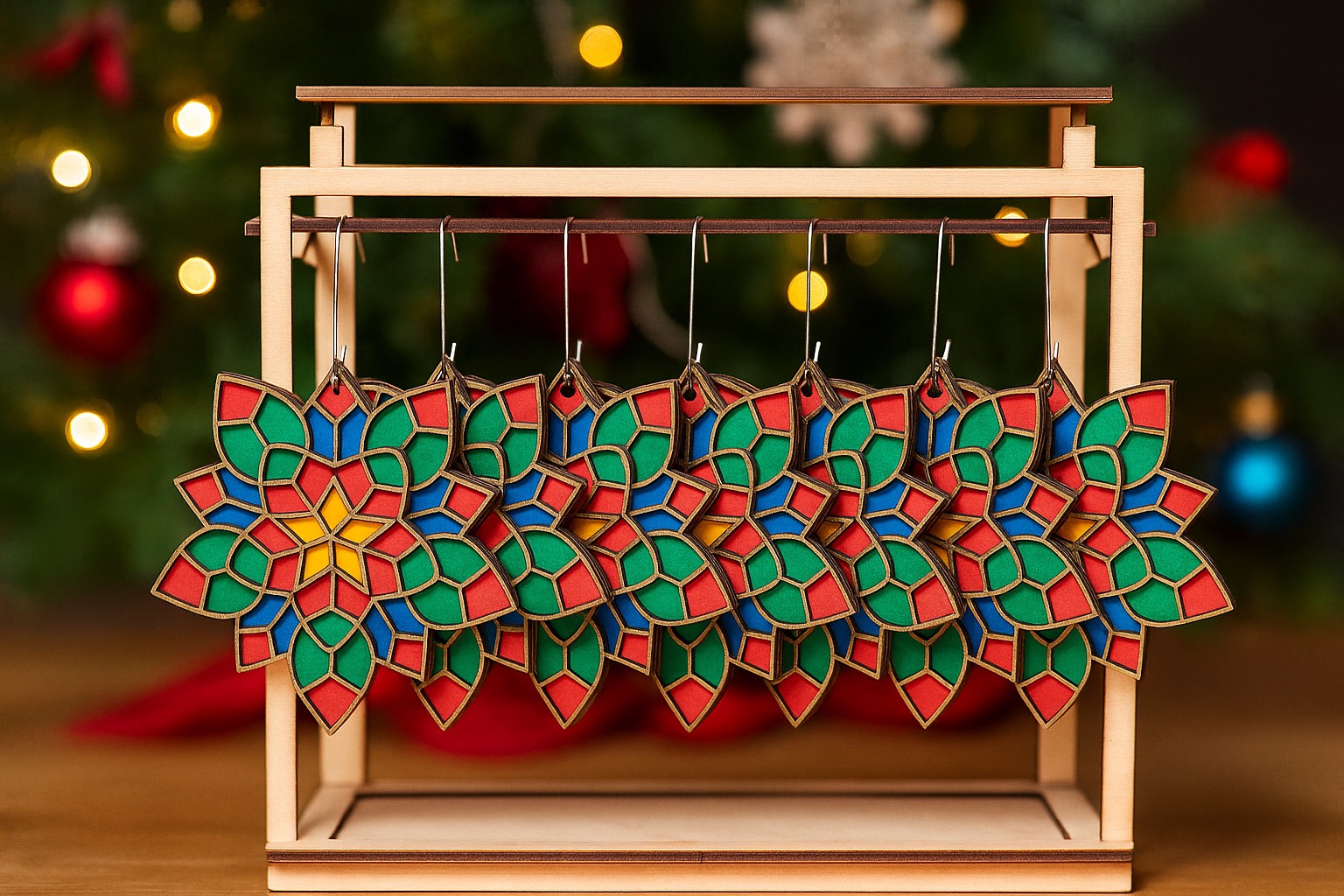 Mordern Mosaic Style Mini Parol Wood Ornament 