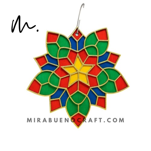 Mordern Mosaic Style Mini Parol Wood Ornament 