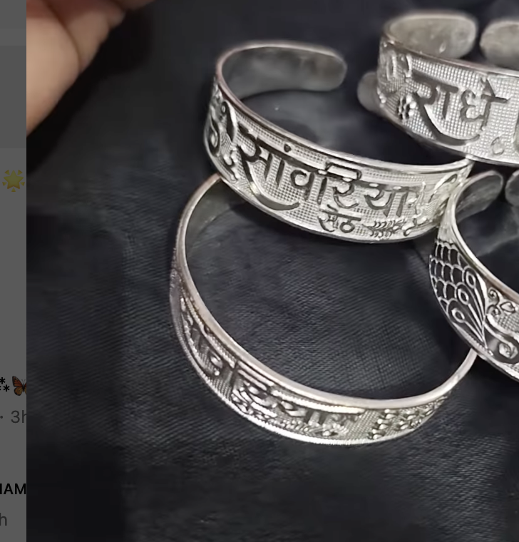 Engraved Silver Kada (Bracelet) 30GM 