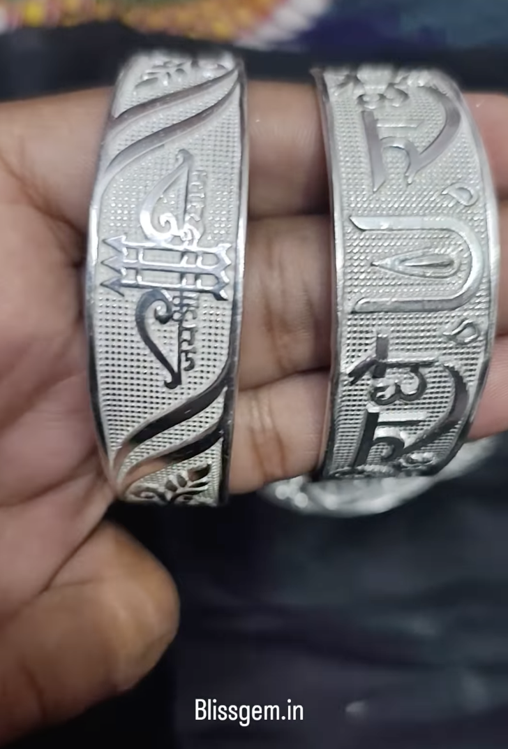 Engraved Silver Kada (Bracelet) 30GM