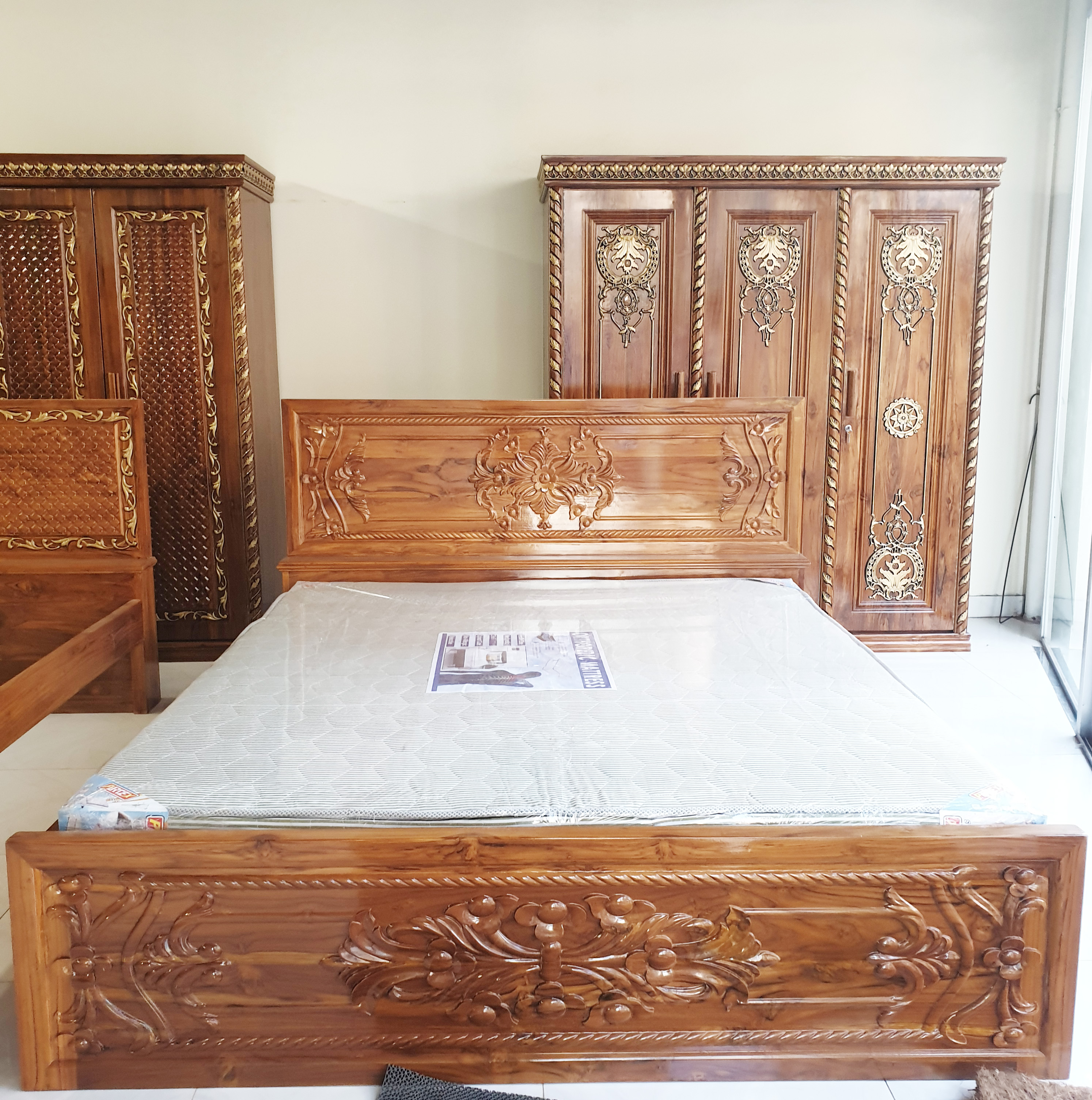 Carved Wooden Bed