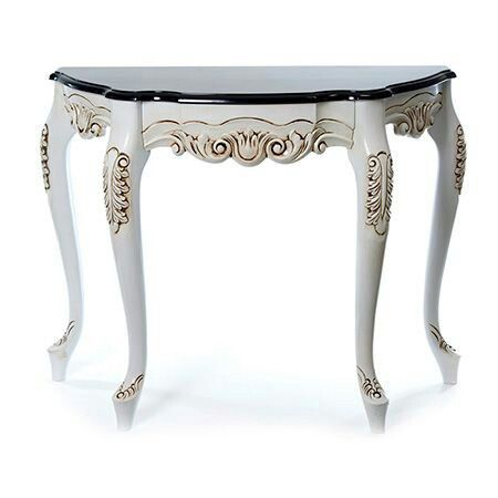 Vintage White Ornate Side Table