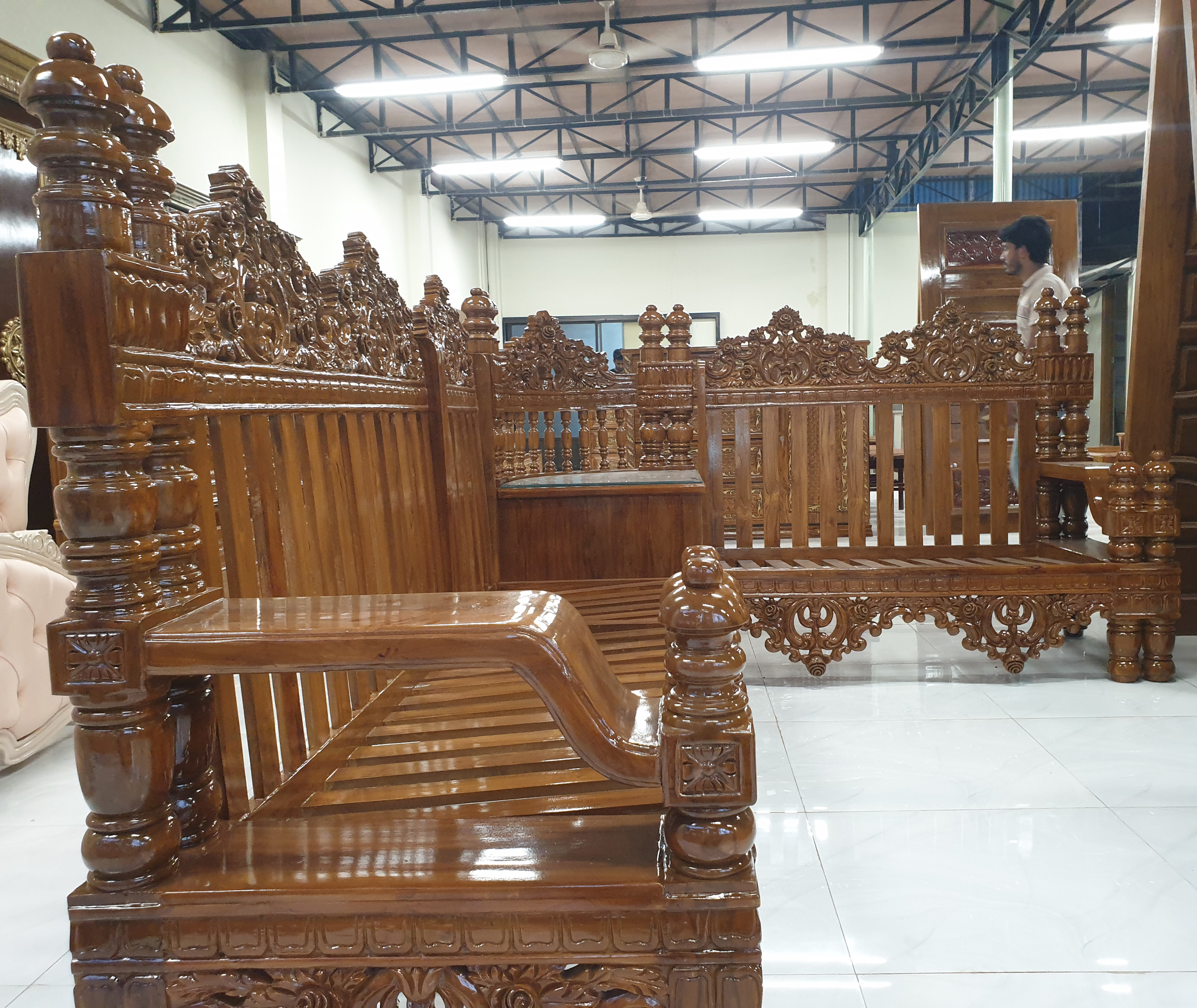 Handcrafted Wooden Sofa Set