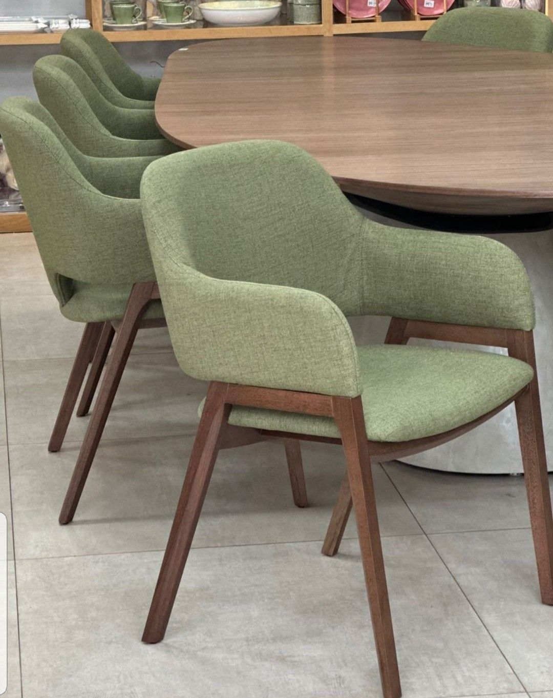 Modern Green Upholstered Dining Chair