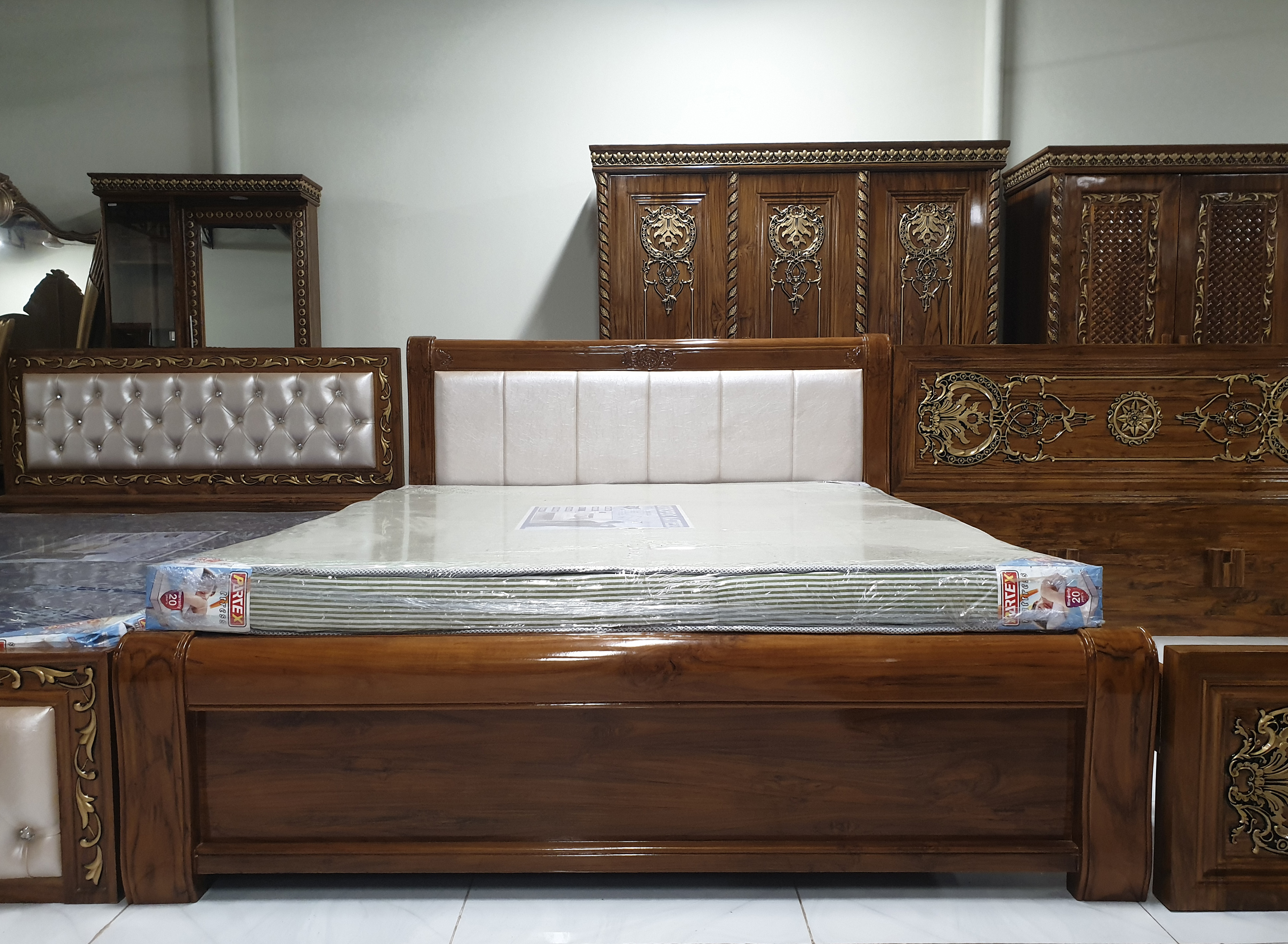Classic Wooden Bed with Storage