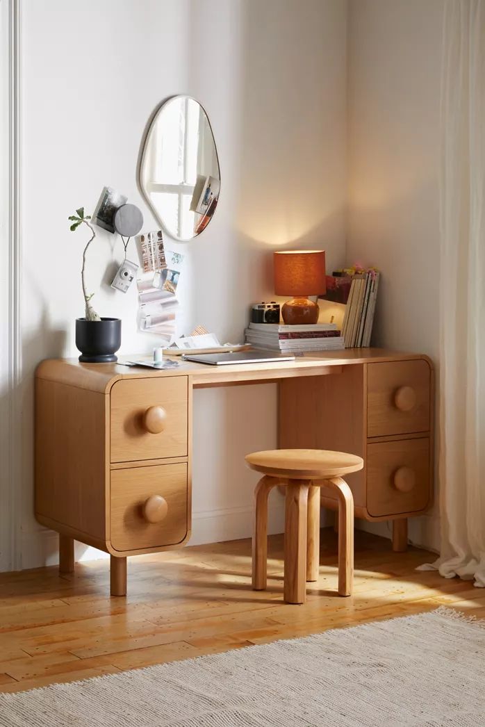 Modern Wooden Vanity Desk Set