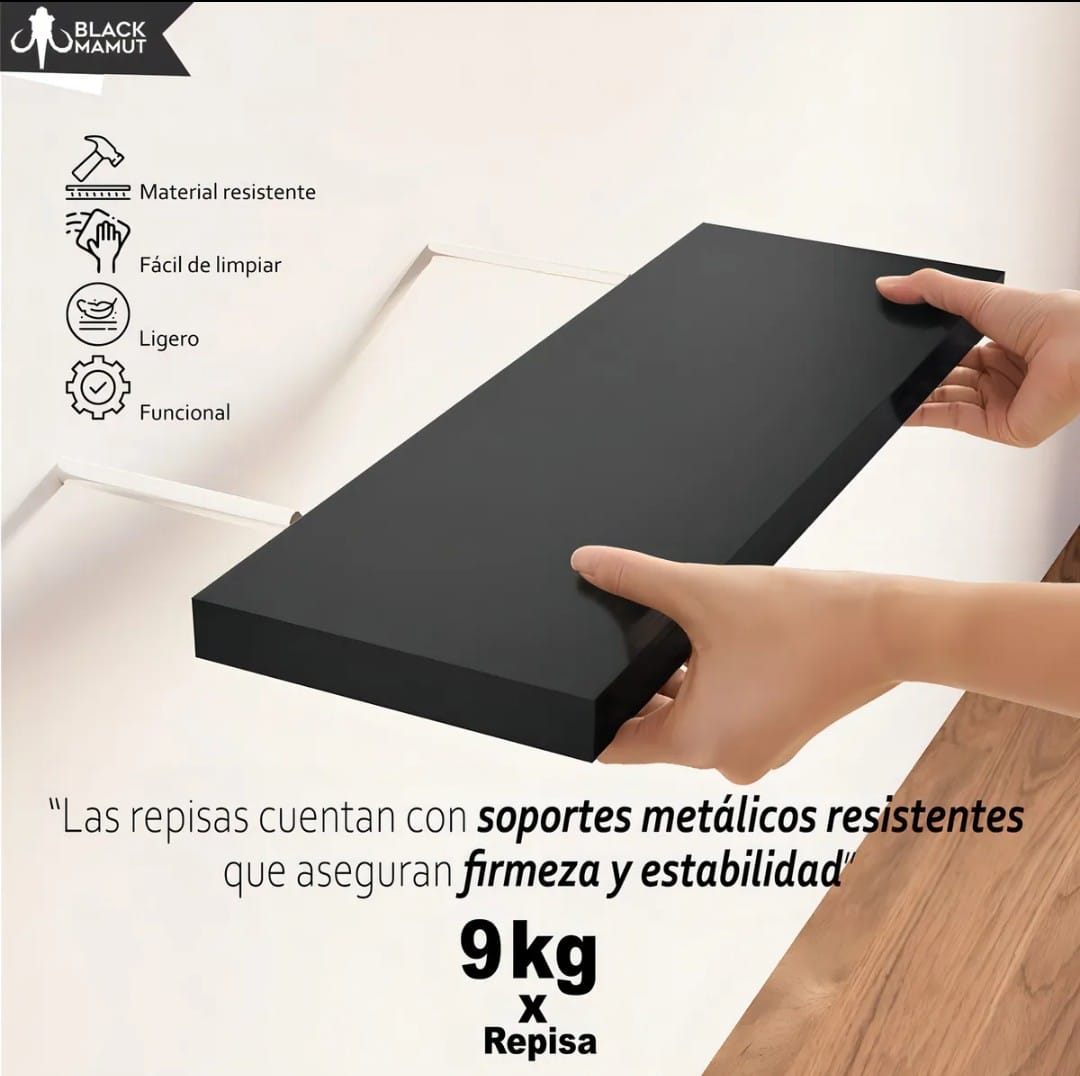 Estante flotante negro
