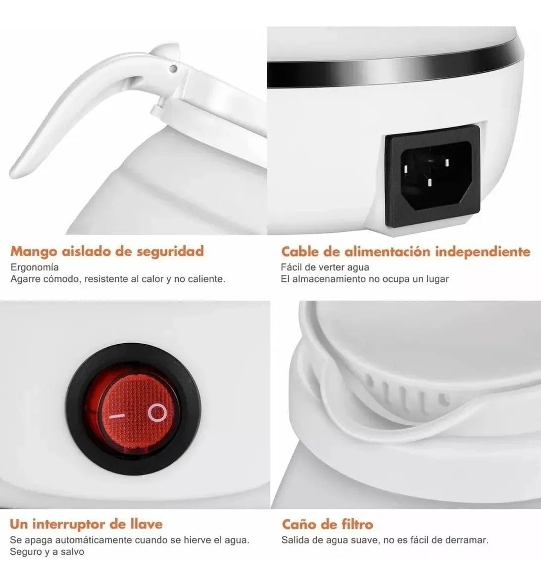 Tetera eléctrica plegable