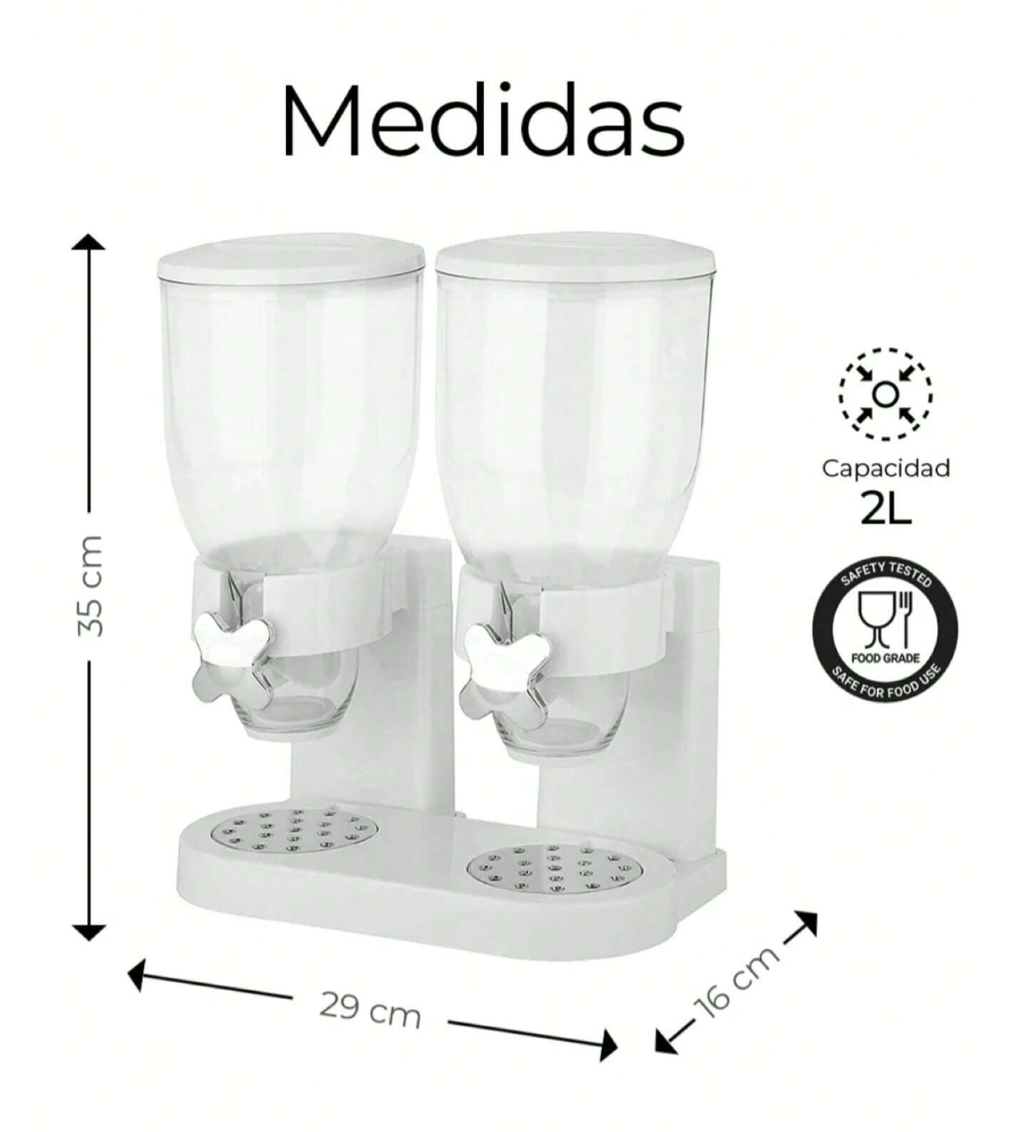 Dispensador doble de cereales