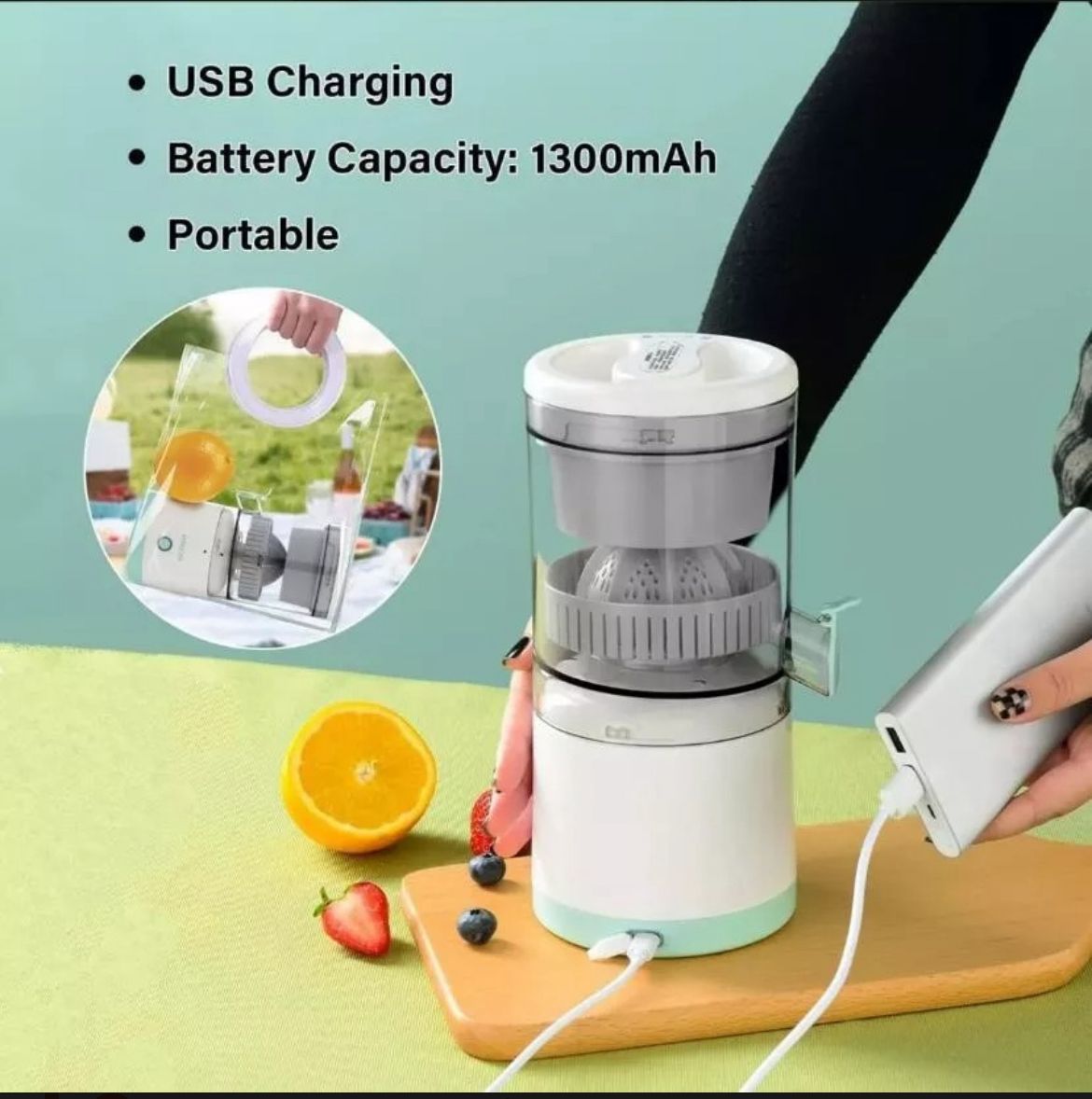 Exprimidor eléctrico portátil