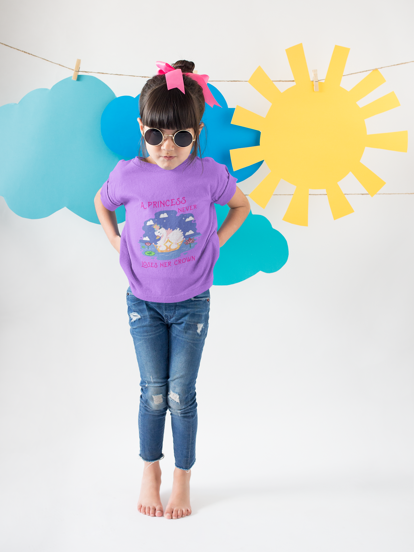 Purple Princess Graphic T-Shirt for Kids