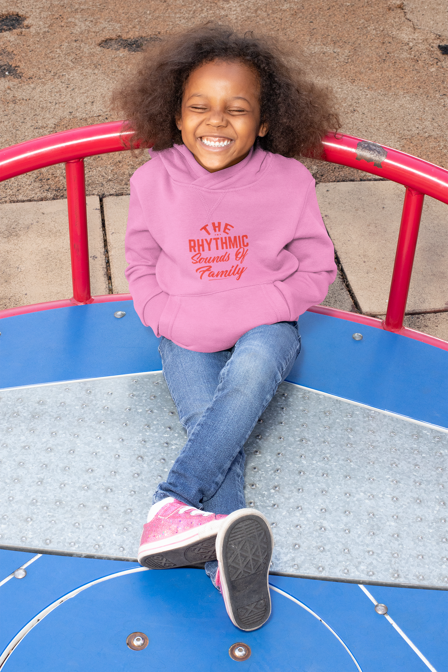 Pink Kids' Hoodie – The Rhythmic Sounds of Family