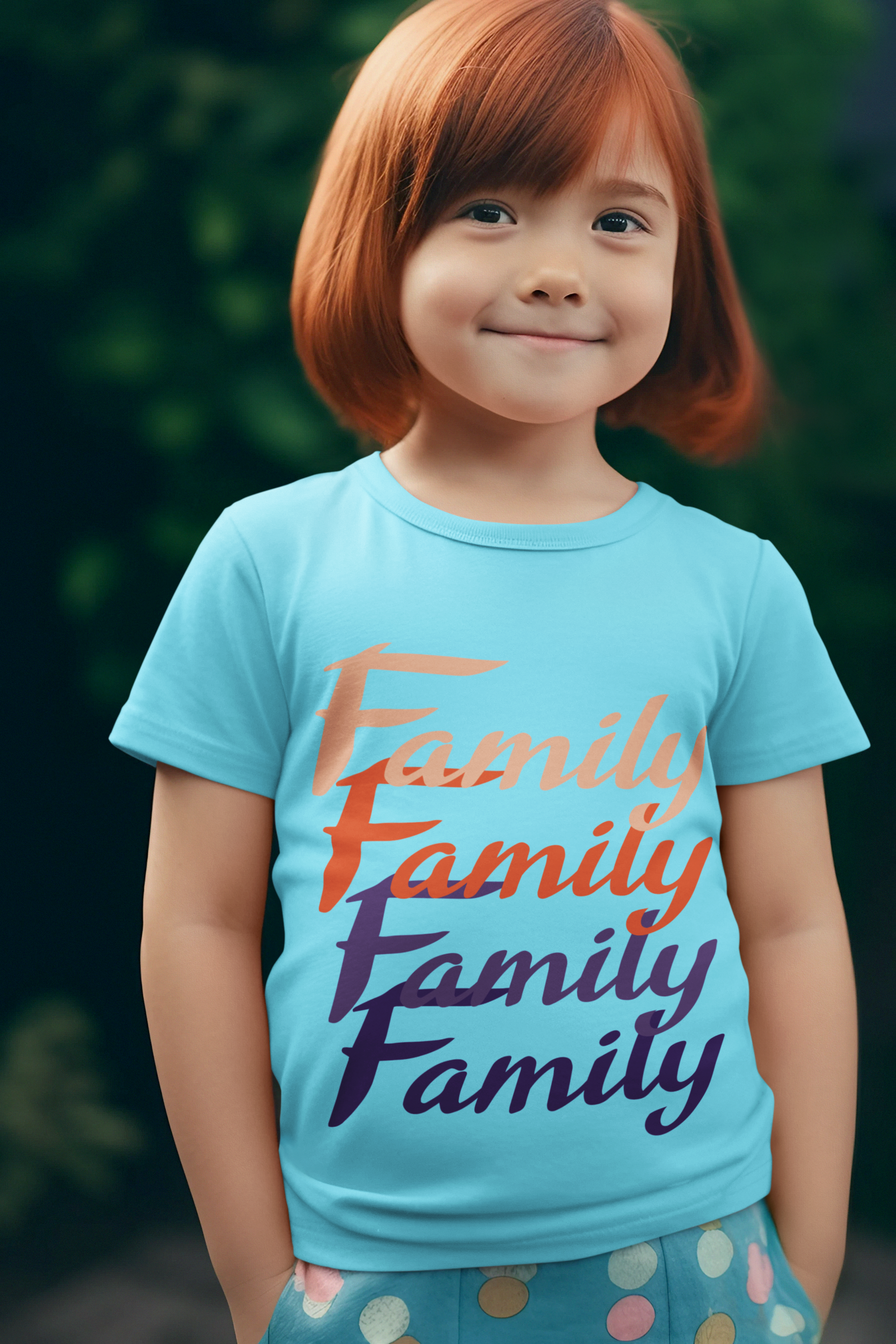 Kids Family Lettering T-Shirt