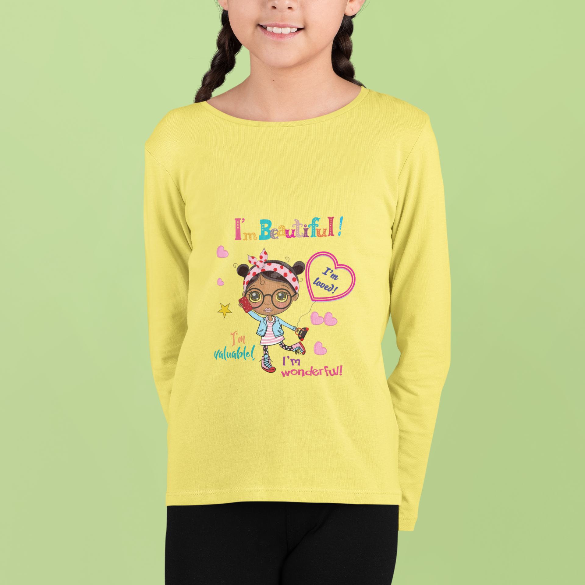 Girls' I am Beautiful Long Sleeve T-Shirt