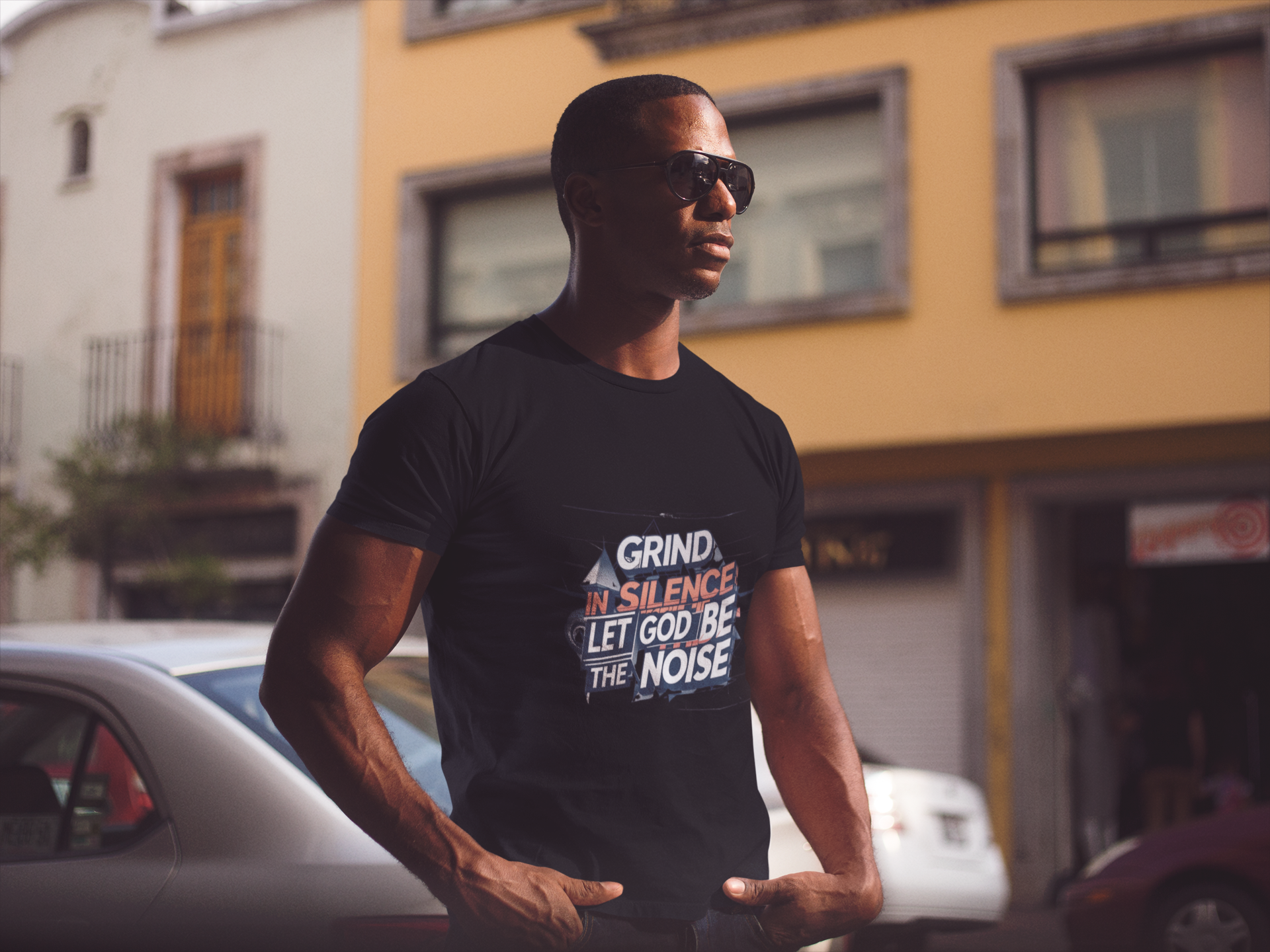 Grind In Silence Let God Be The Noise Graphic T-Shirt