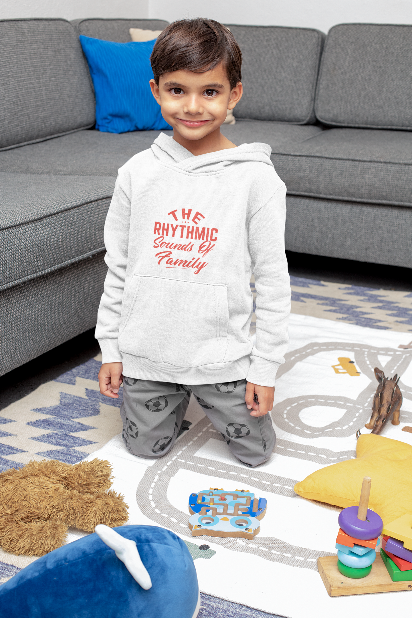 Pink Kids' Hoodie – The Rhythmic Sounds of Family