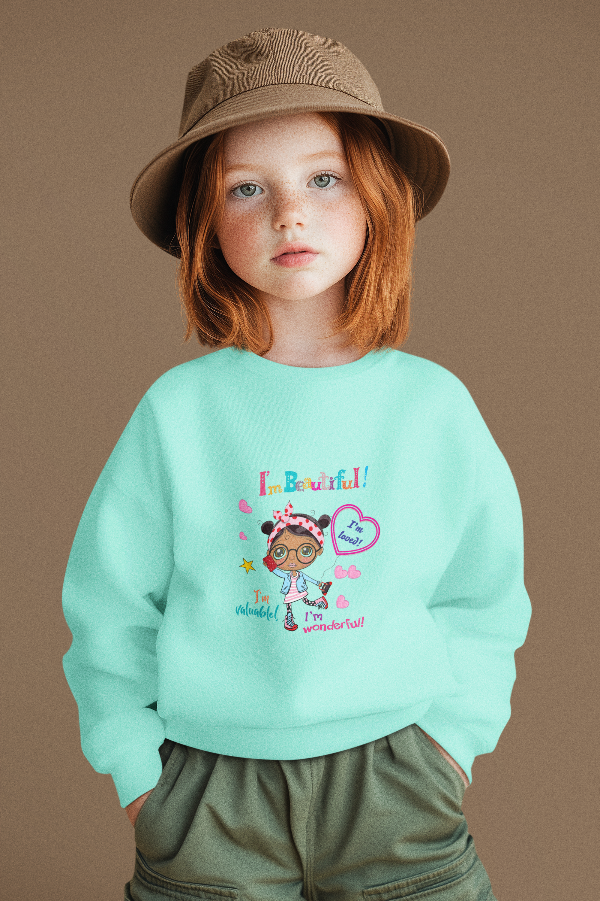 Yellow 'I'm Beautiful!' Kids Sweatshirt