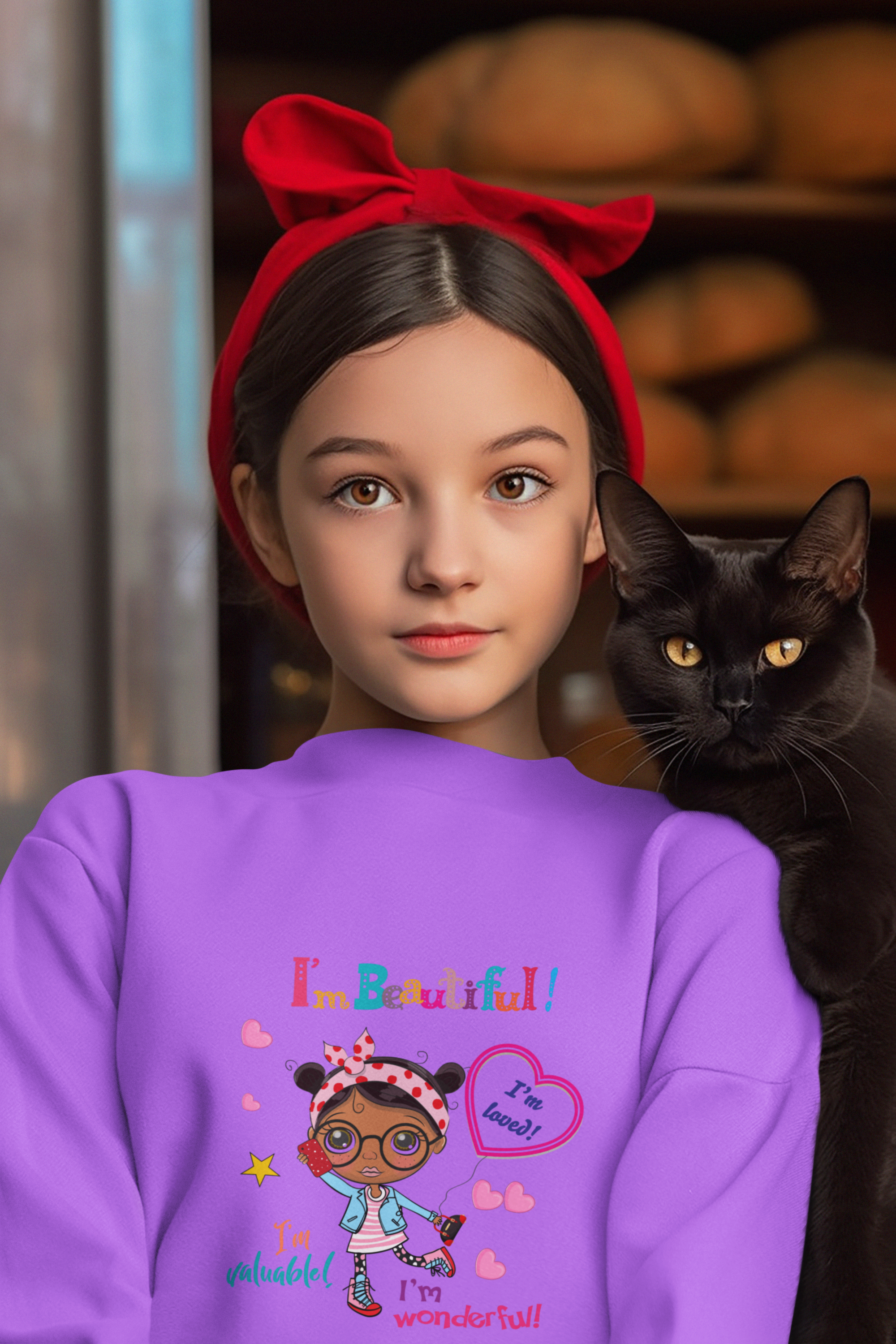 Yellow 'I'm Beautiful!' Kids Sweatshirt