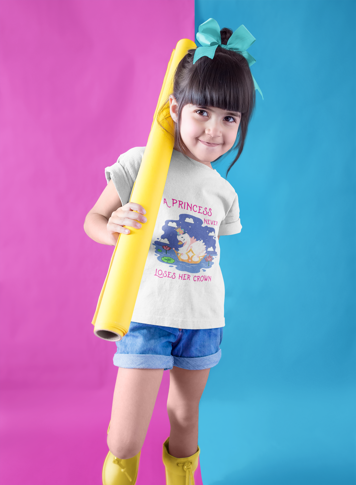 Purple Princess Graphic T-Shirt for Kids