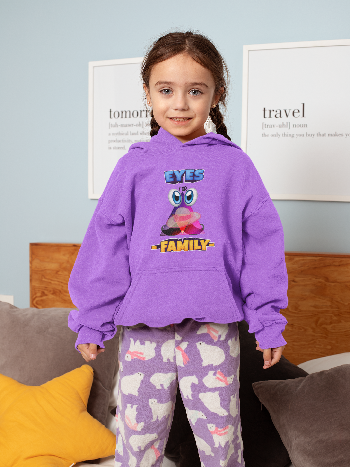 Kids Cartoon Purple Hoodie