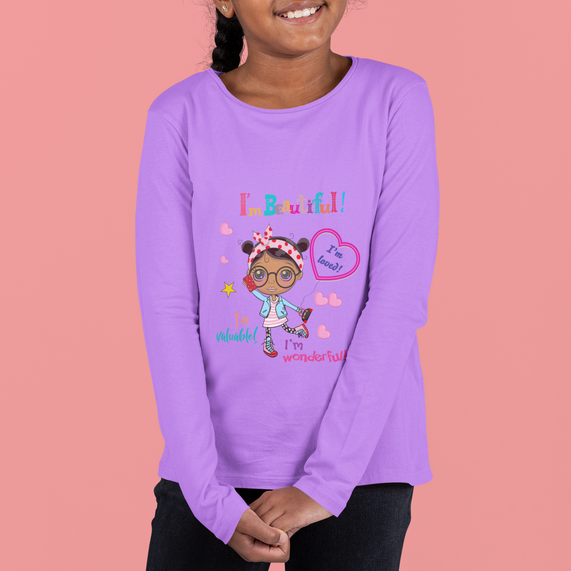 Girls' I am Beautiful Long Sleeve T-Shirt