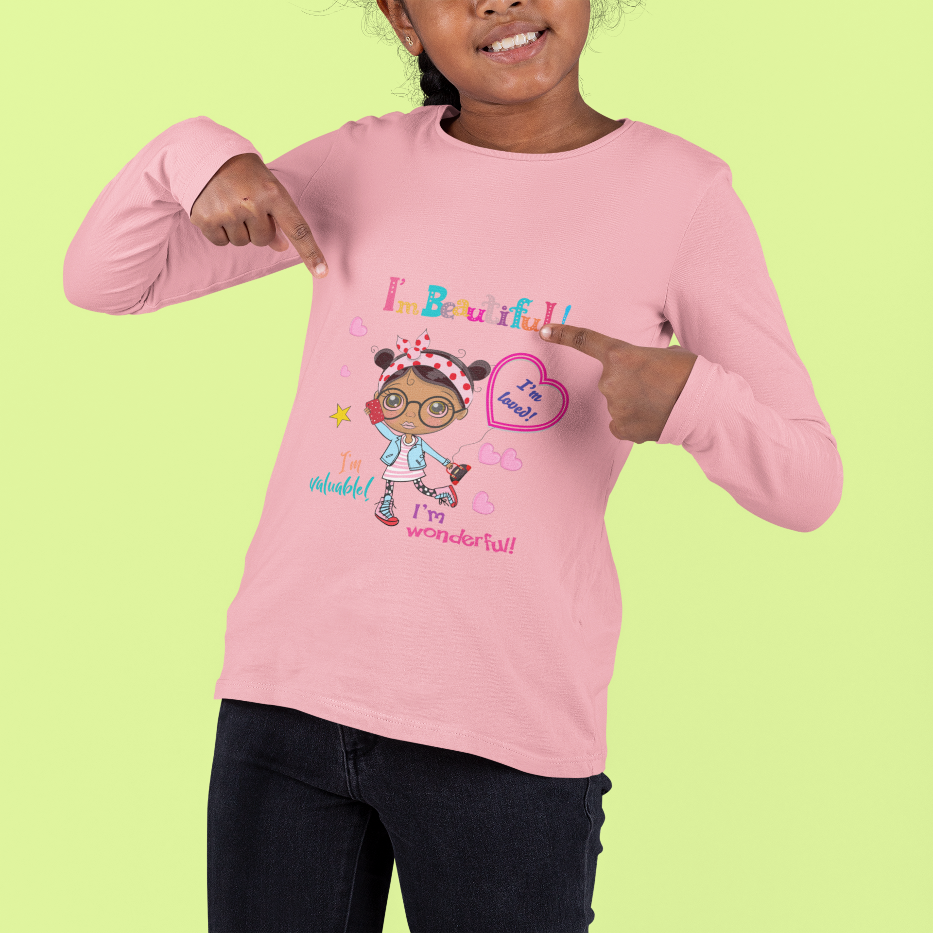 Girls' I am Beautiful Long Sleeve T-Shirt