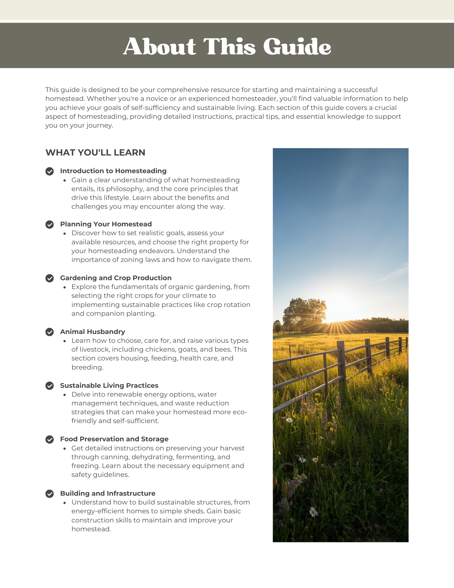 Homesteading Guide eBook