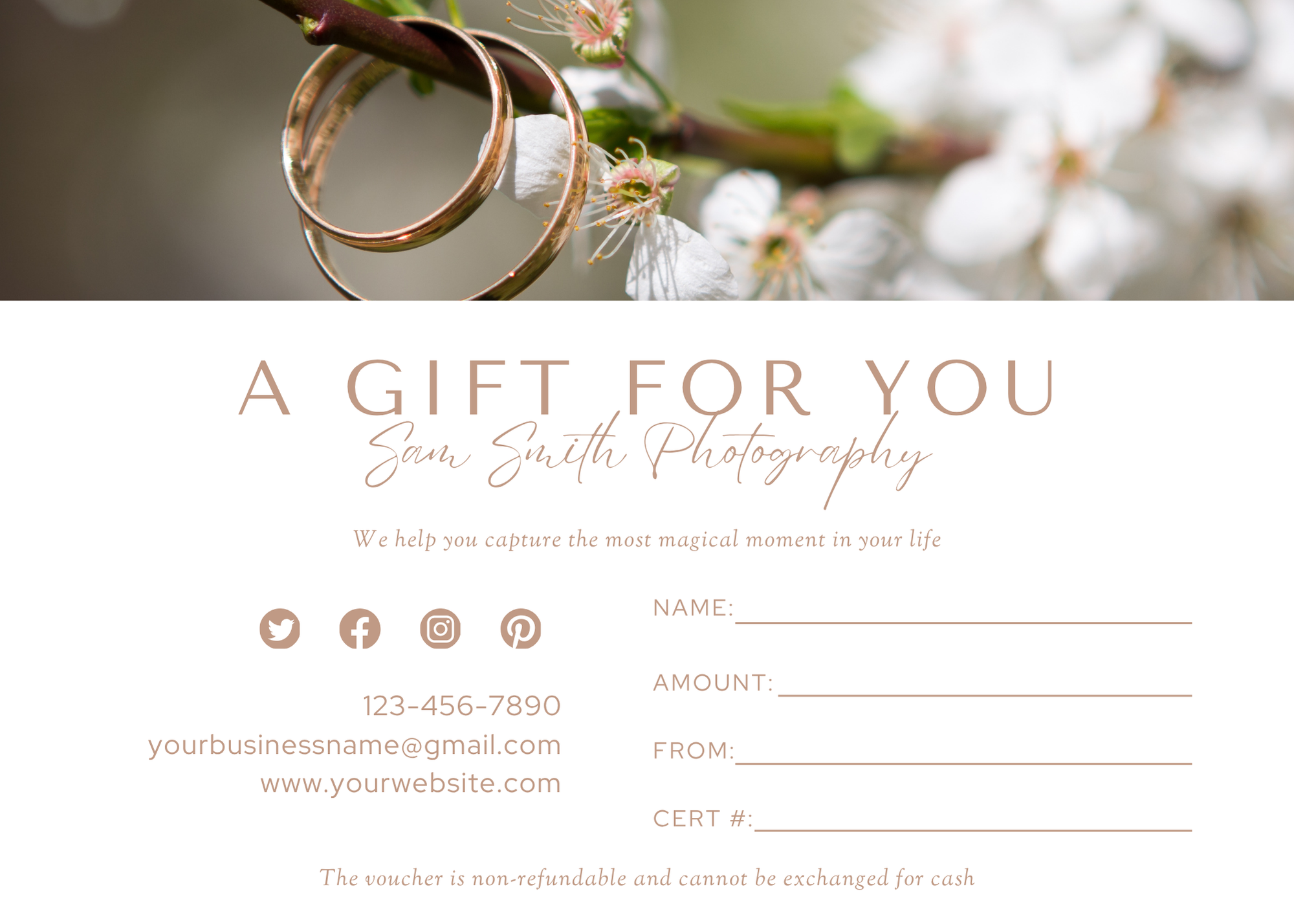 Photographer Gift Certificates