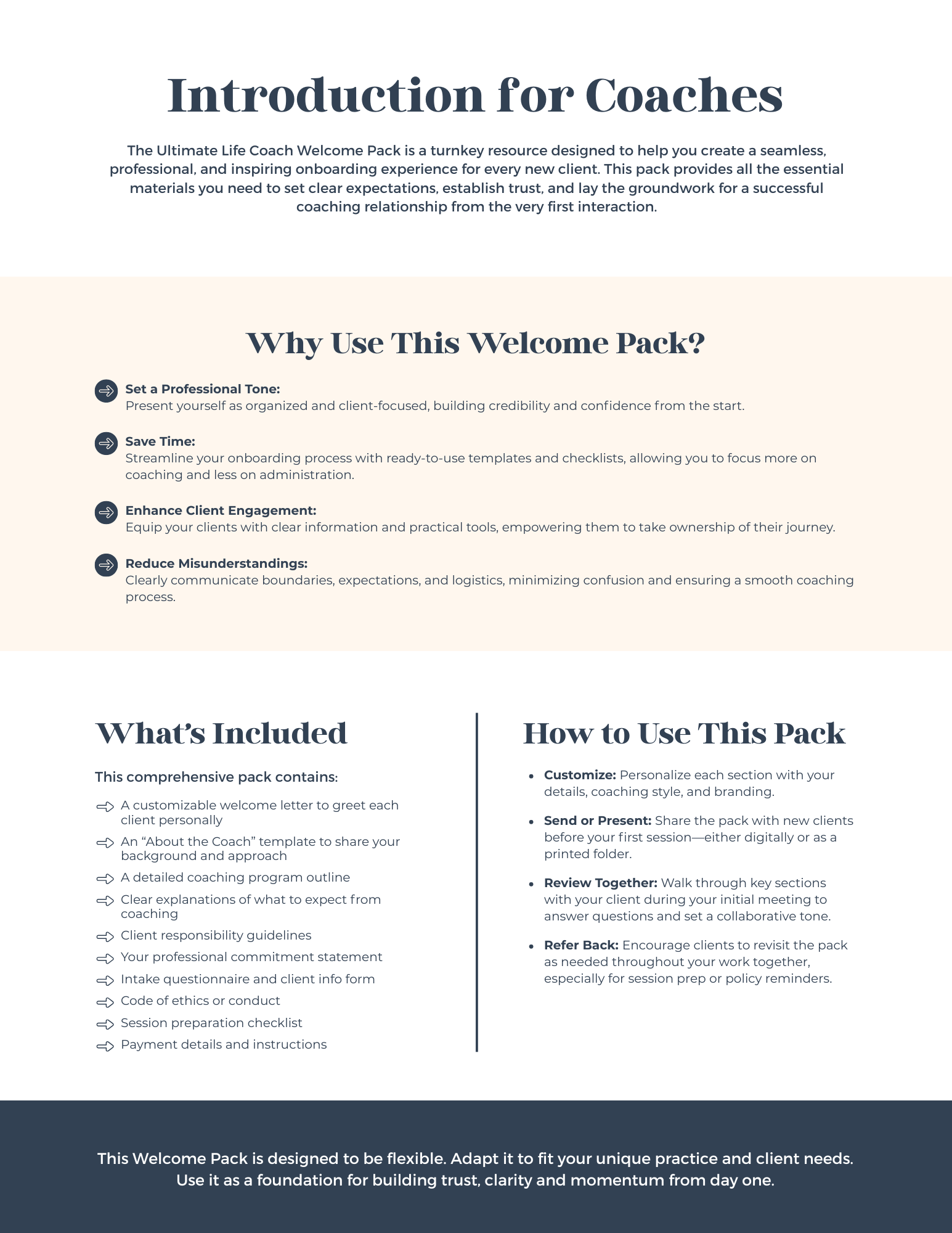 Life Coach Welcome Pack 