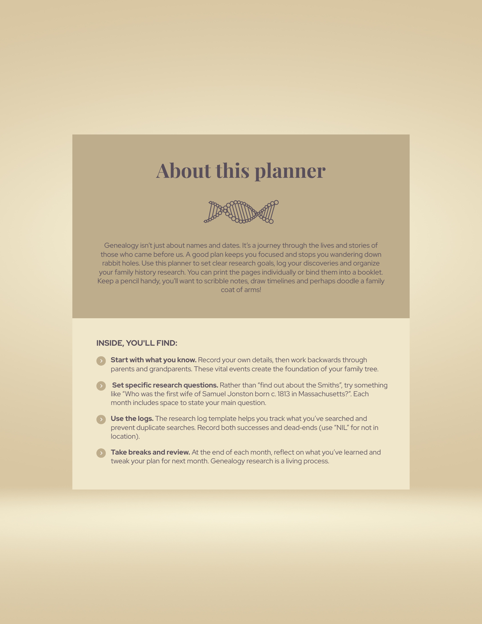 Genealogy Planner + Free Family Tree - 5 Generations