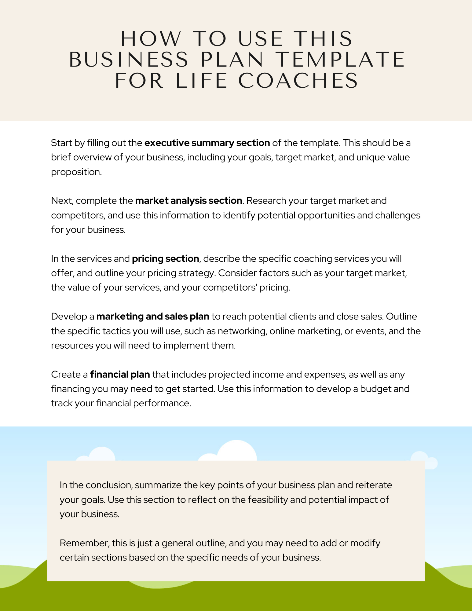 Life Coach Business Plan
