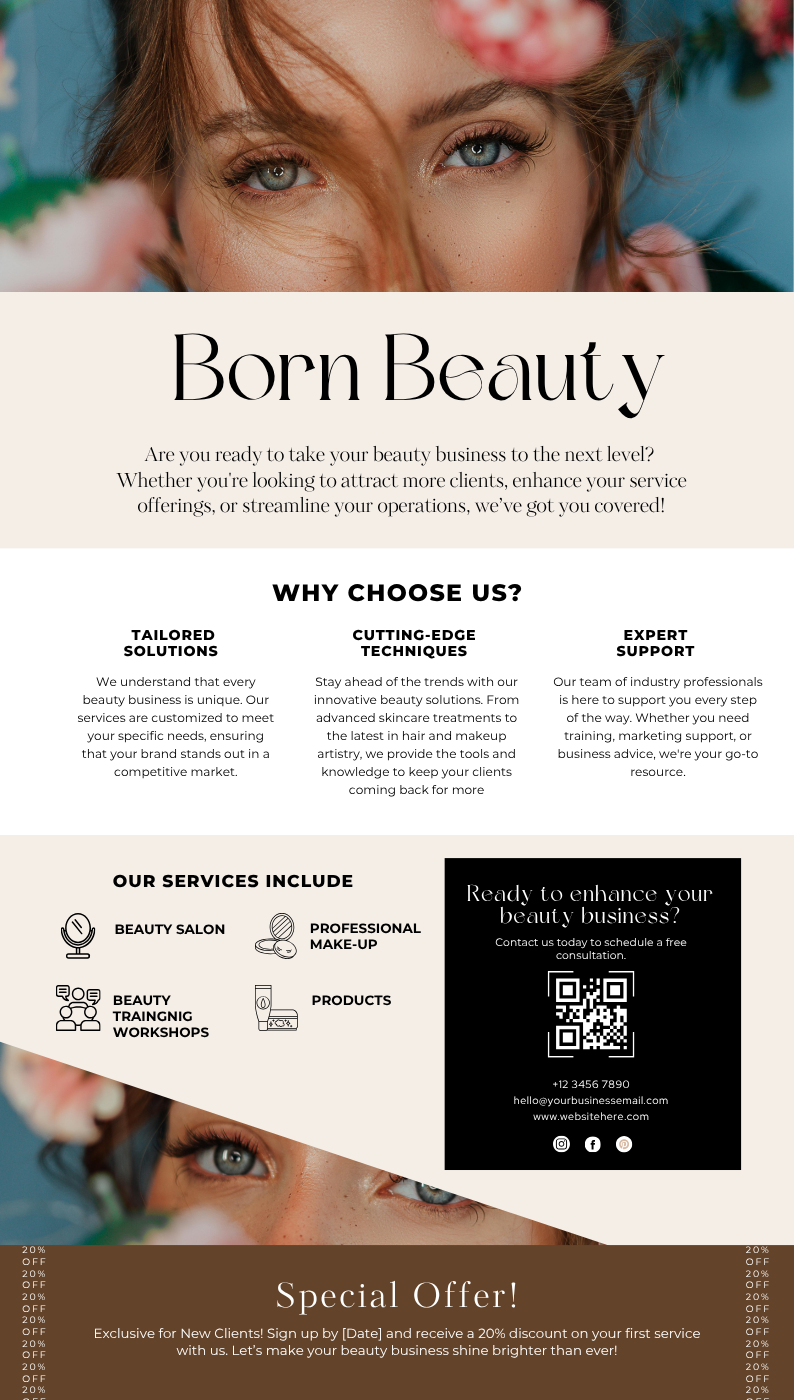 Beauty business email flyer 