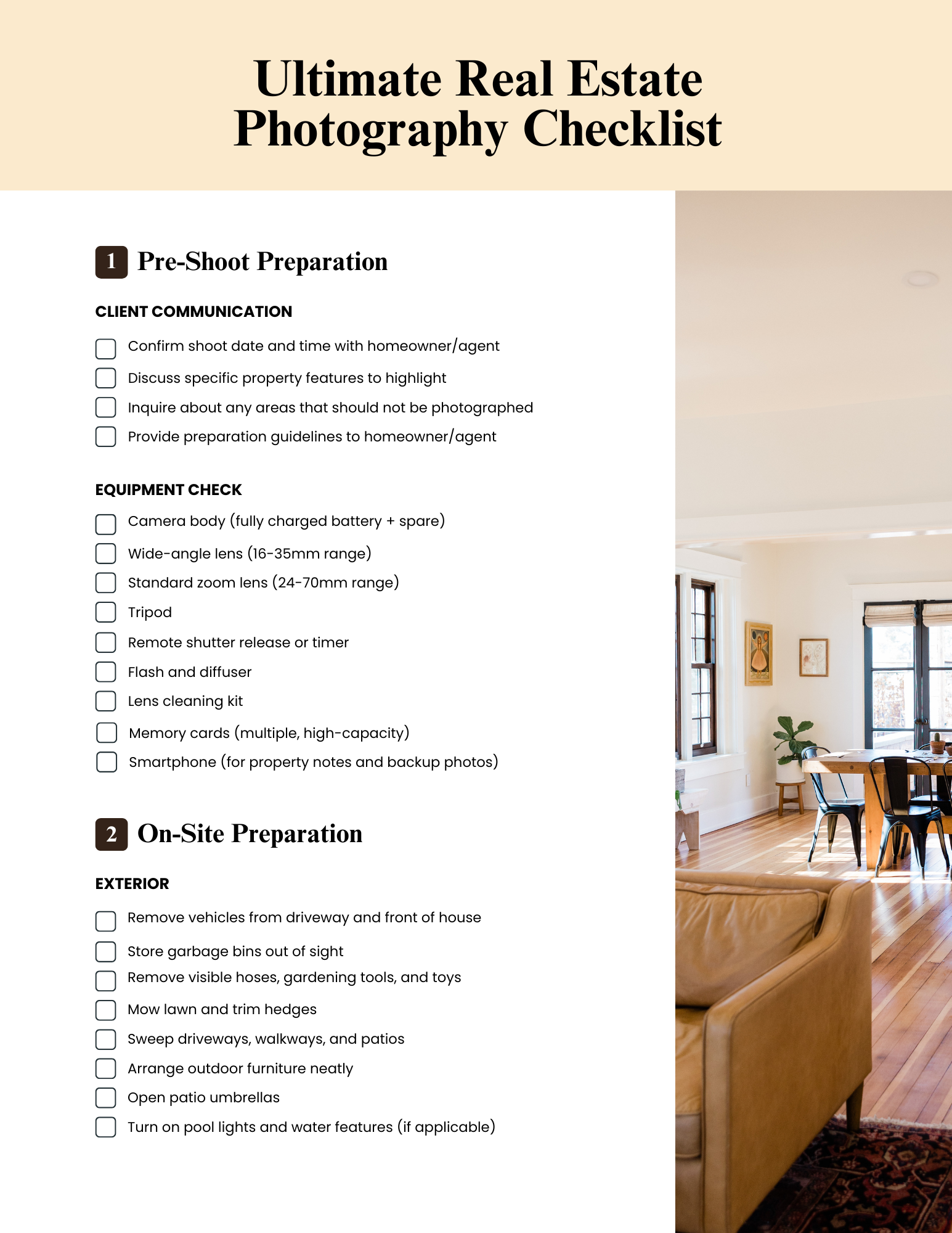 Ultimate Real Estate Photography Checklist