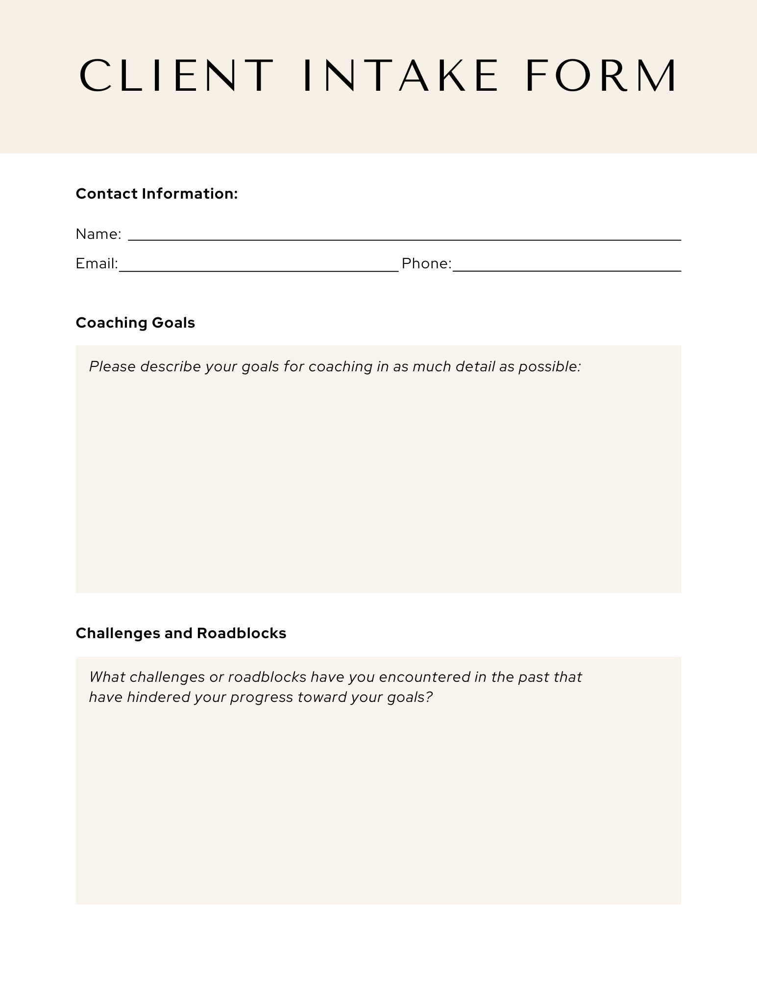 Coaching Client Welcome Kit 