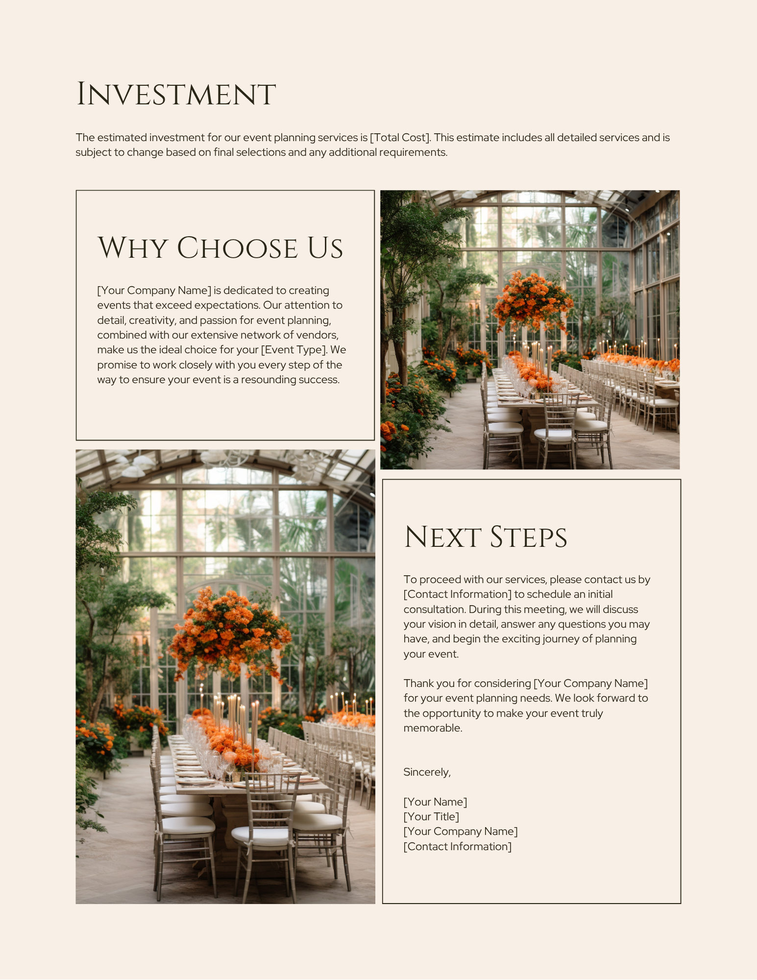 Event Planner Proposal