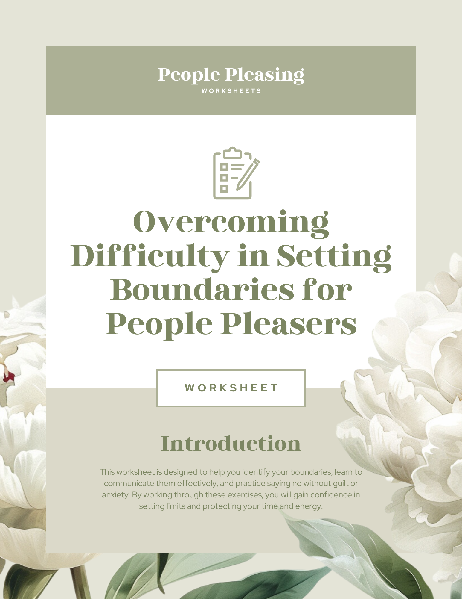 People Pleasing Worksheets