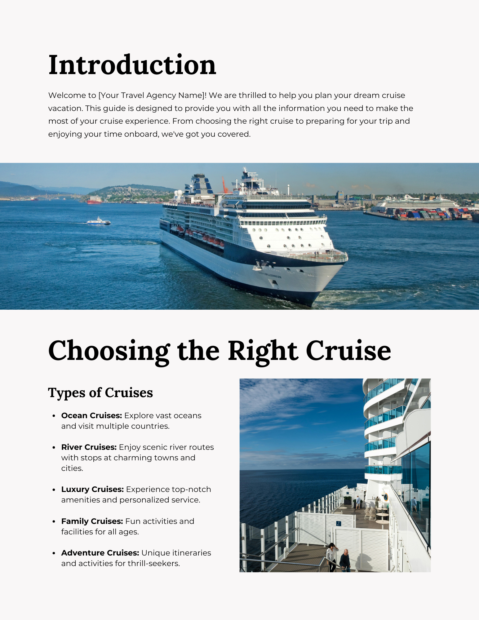 Travel Agency Cruise Guide for Clients 