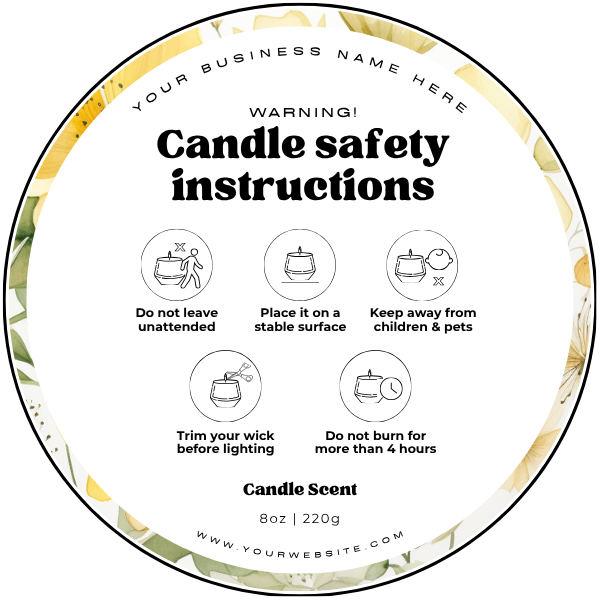 Candle Making Safety Label